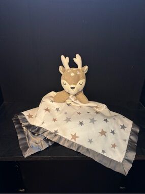 Plush Deer Lovey Blanket - Beige and Cream Comfort Toy